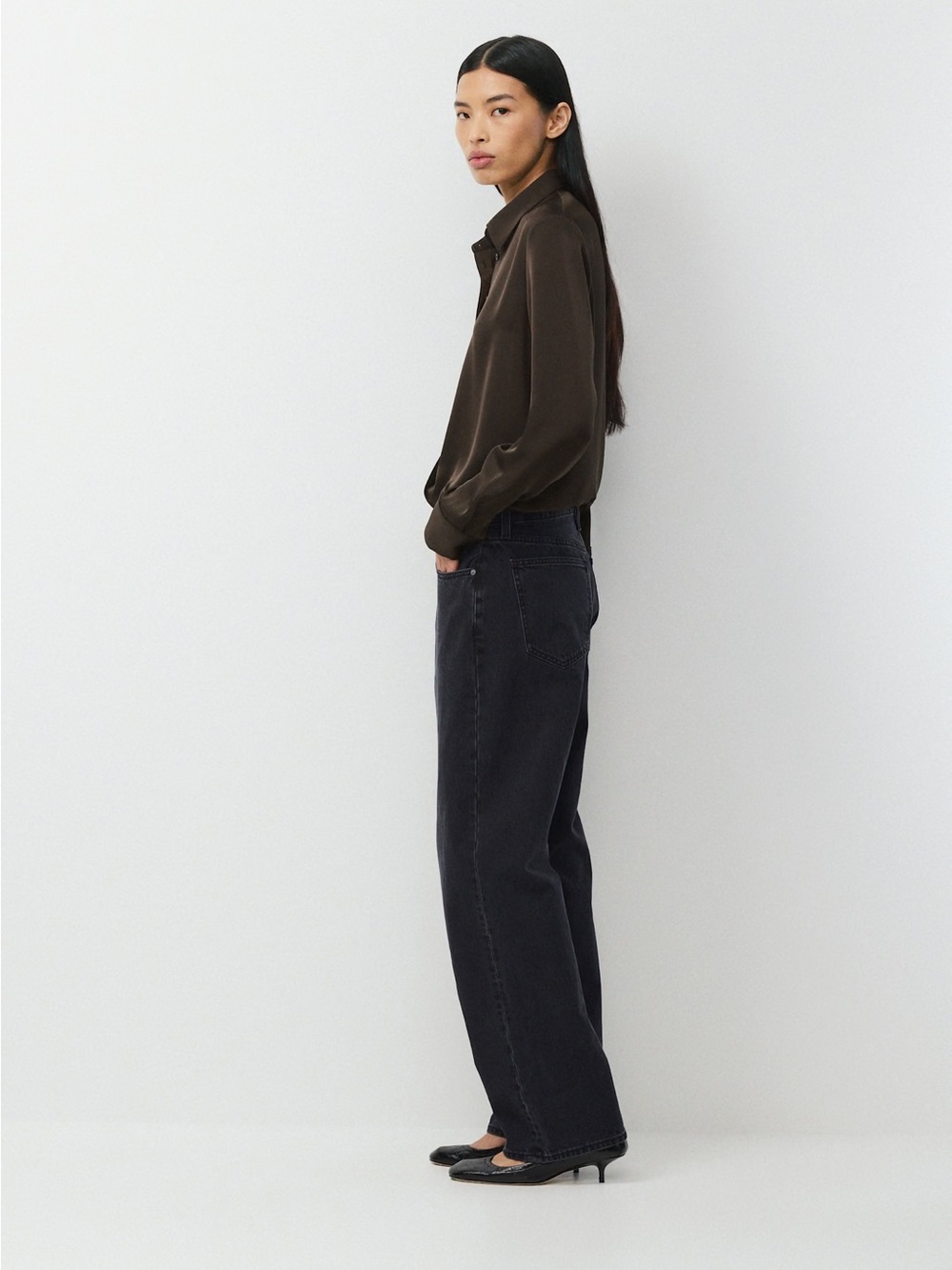 Babaton ‘Amargo’ Satin Blouse - Chesnut - Picture 5 of 6